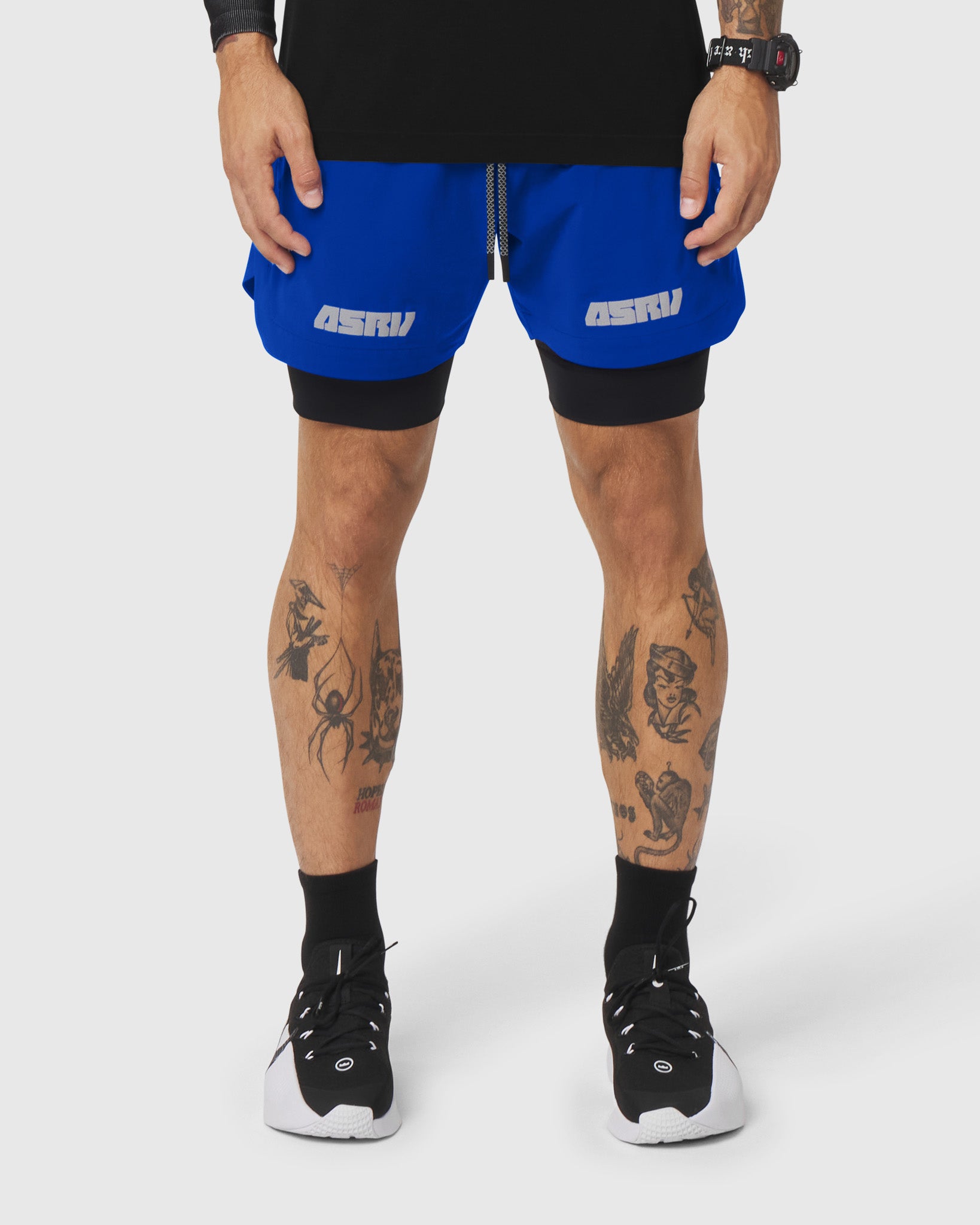 0865. Tetra-Lite® 5" Liner Short - Electric Blue "Blade"/Black