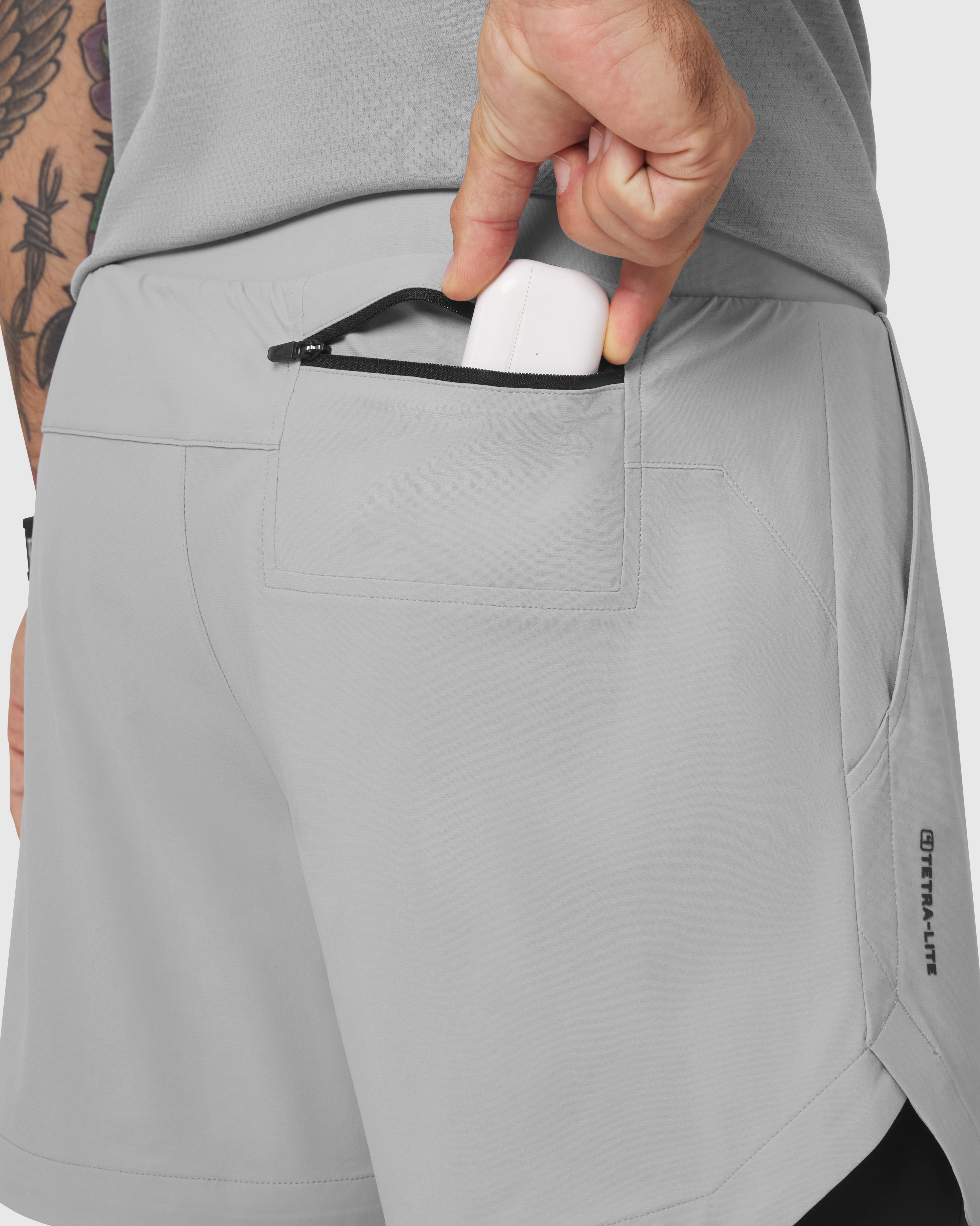 0865. Tetra-Lite® 5" Liner Short - Slate Grey "Blade"/Black