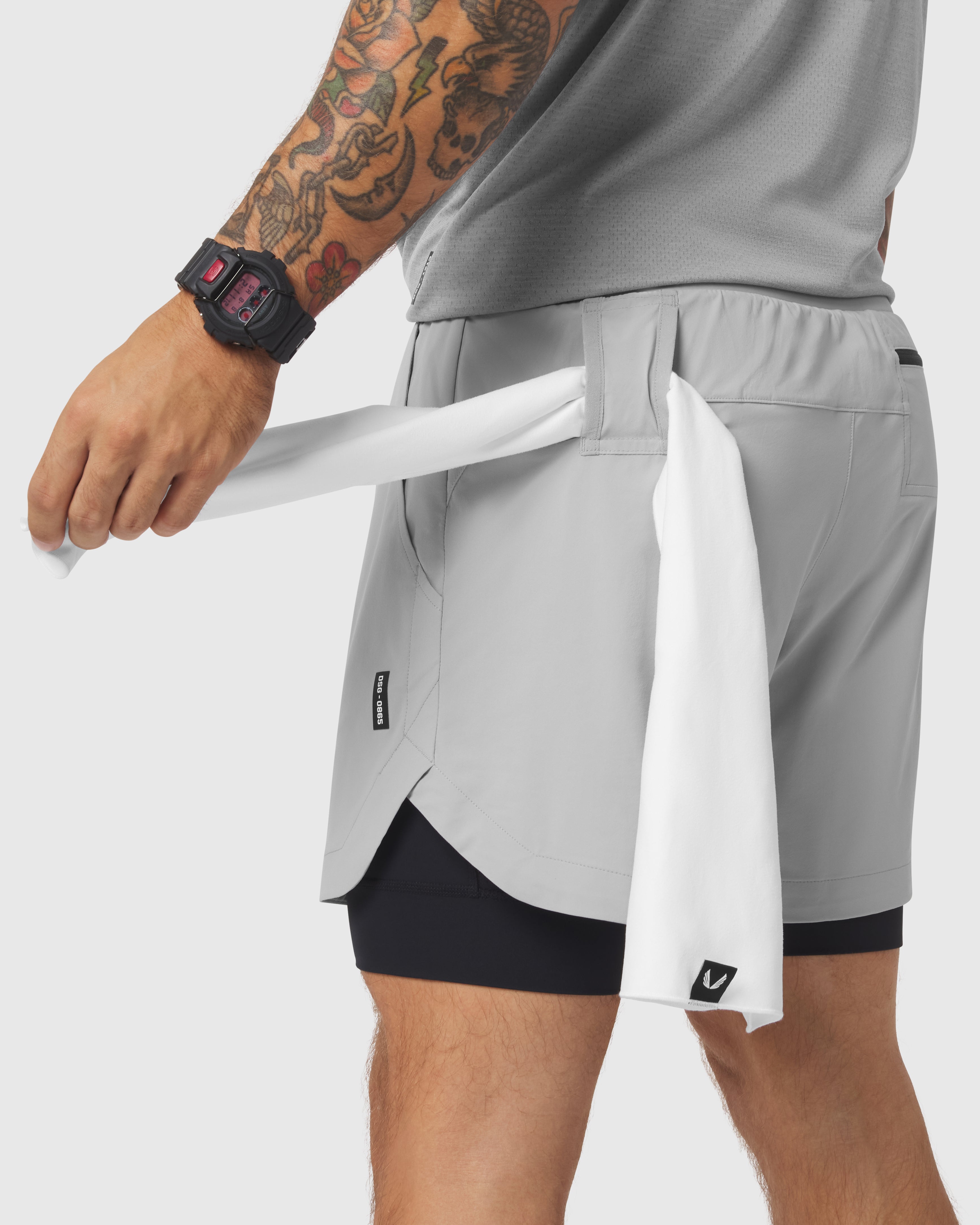 0865. Tetra-Lite® 5" Liner Short - Slate Grey "Blade"/Black