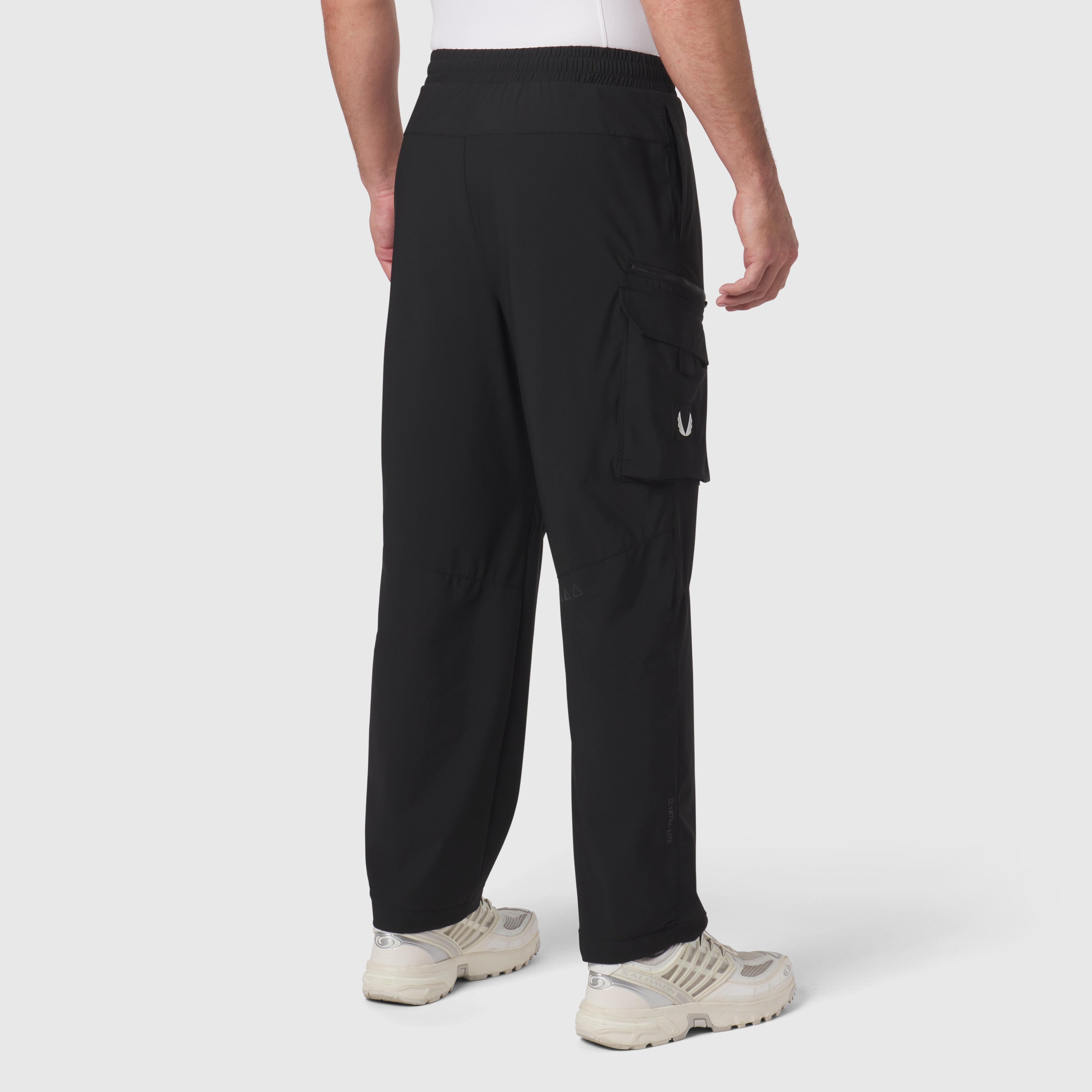 Tetra-Lite Cargo City Pant in black, worn by model, back view