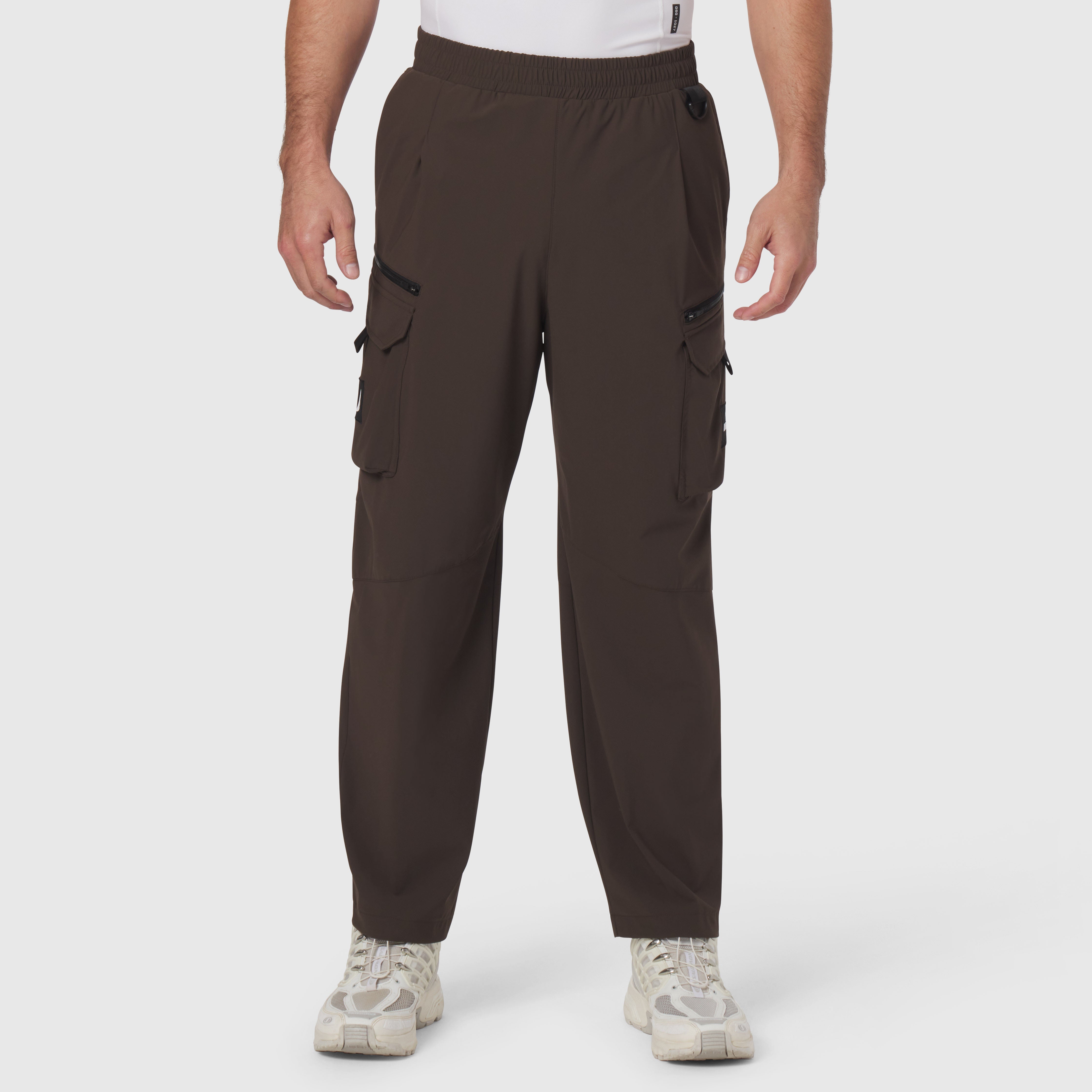 Tetra-Lite® Cargo City Pant in dark earth worn by model, front view