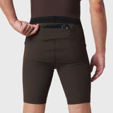 1170. Lycra® Ribbed Run Half-Tight - Dark Earth