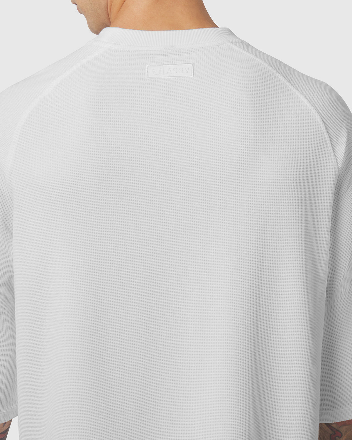 1203. Tech-Waffle™ 3/4-Sleeve Oversized Tee - White