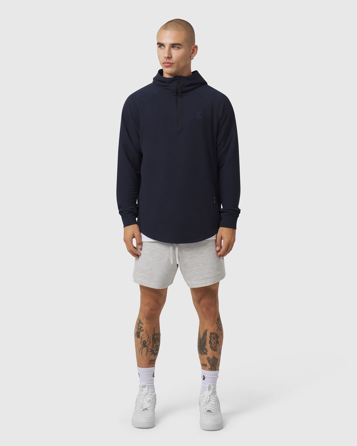 1205. Tech-Waffle™ Quarter Zip Hoodie - Navy