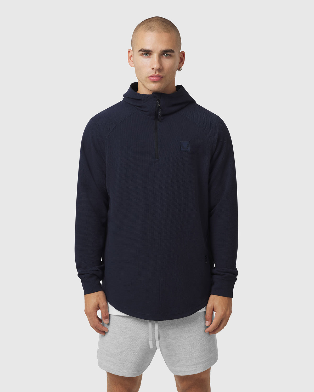 1205. Tech-Waffle™ Quarter Zip Hoodie - Navy