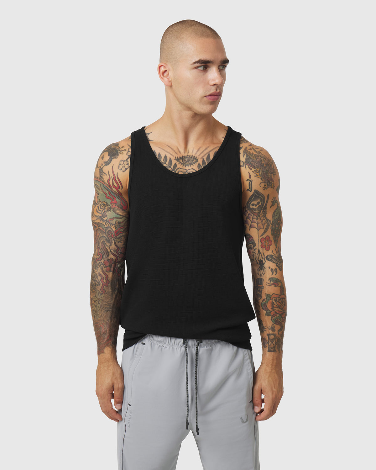 1207. Tech-Waffle™ Slim Tank - Black