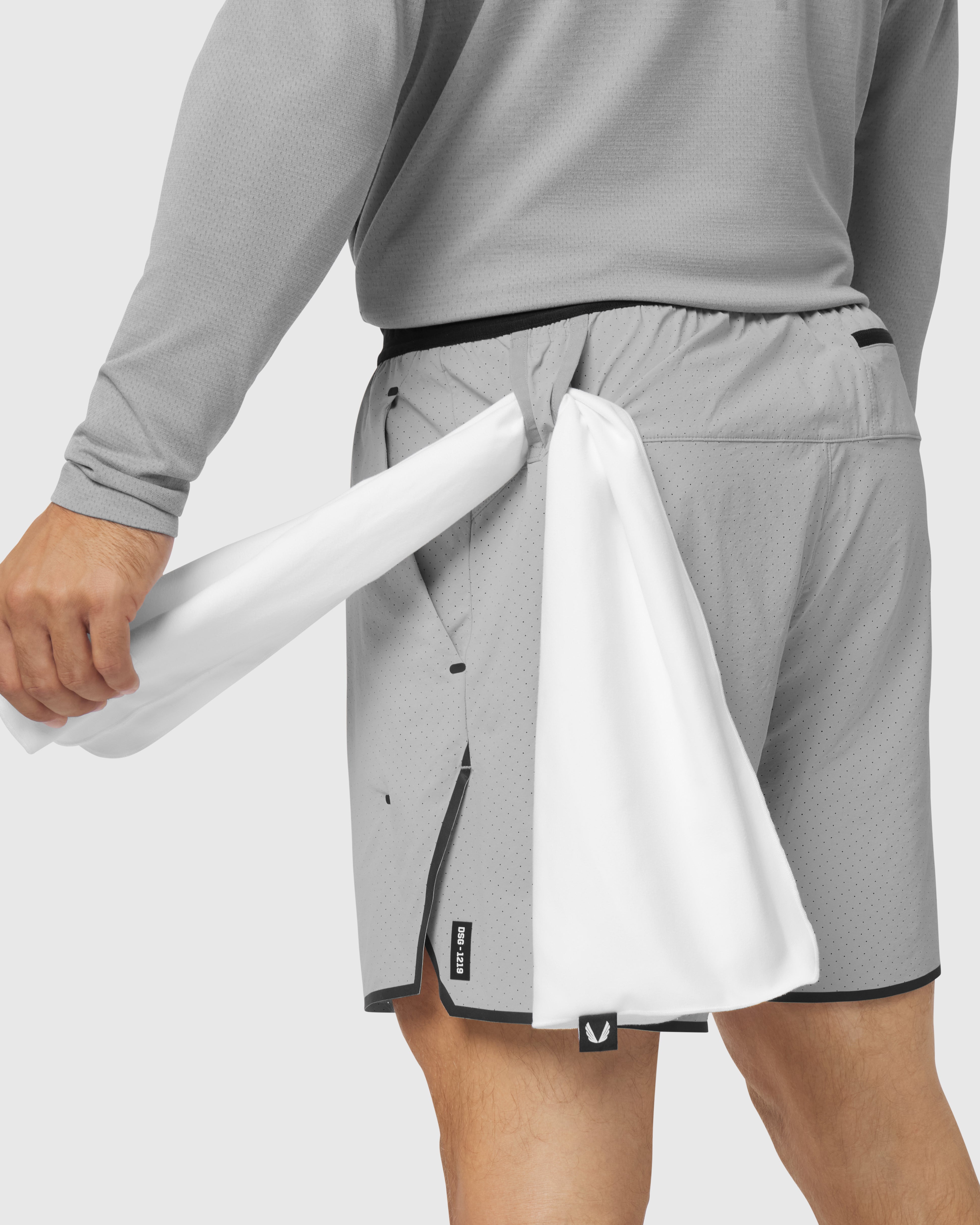 1219. Aerotex™ Perforated Linerless Short - Slate Grey