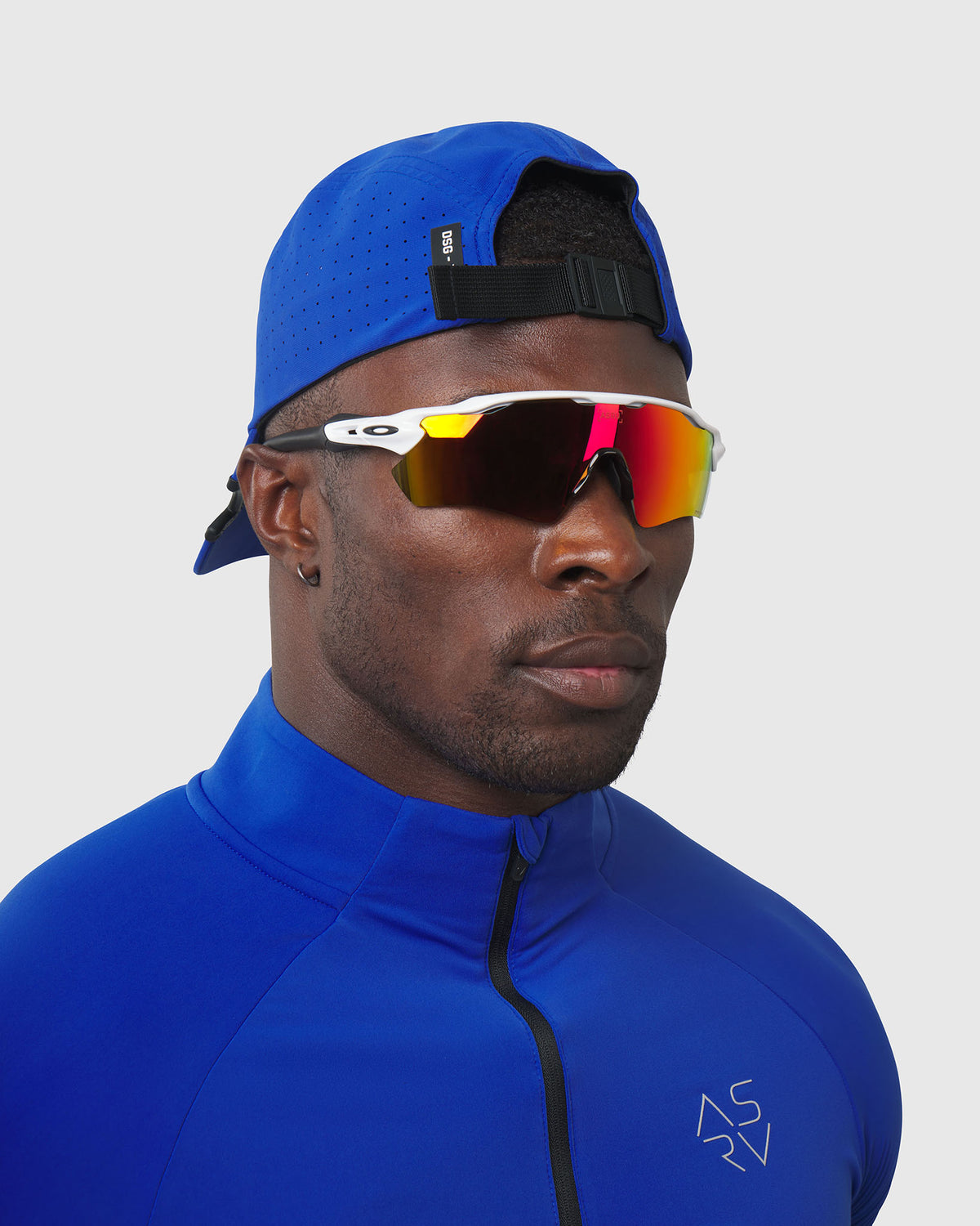 1255. Tetra-Lite® Notch® Hat - Electric Blue/White "ASRV"