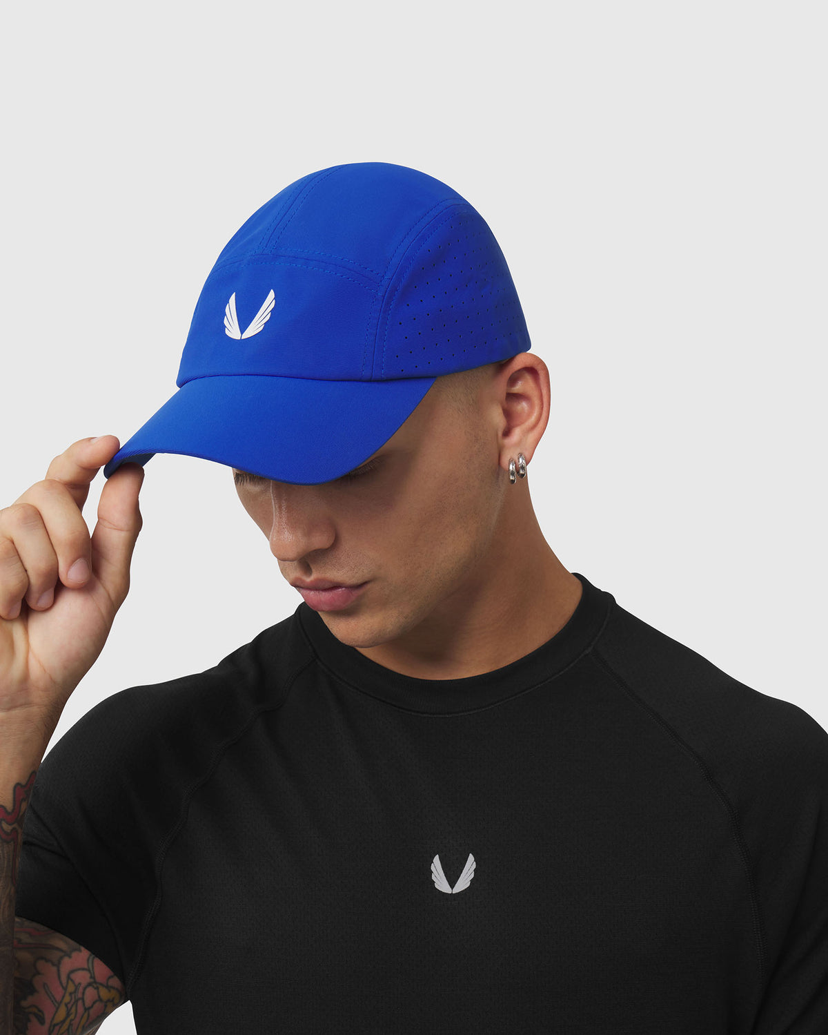 0813. Tetra-Lite® Vented Hat - Electric Blue/White "Wings"