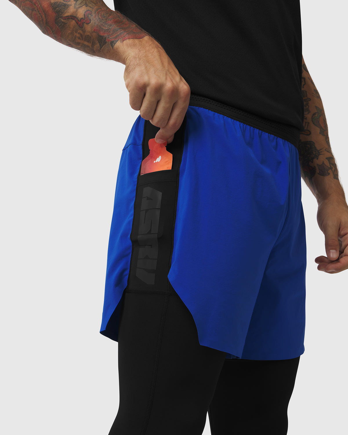 1239. Aerotex™ Hybrid Legging - Electric Blue/Black "Blade"