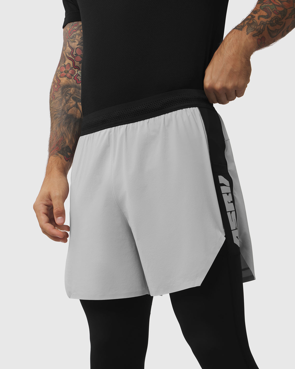 1239. Aerotex™ Hybrid Legging - Slate Grey/Black "Blade"