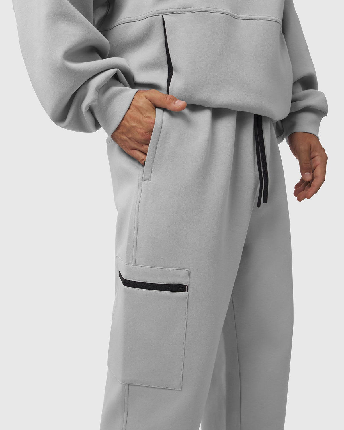 1253. DRI-CORE™ Straight Leg Cargo Sweats - Slate Grey
