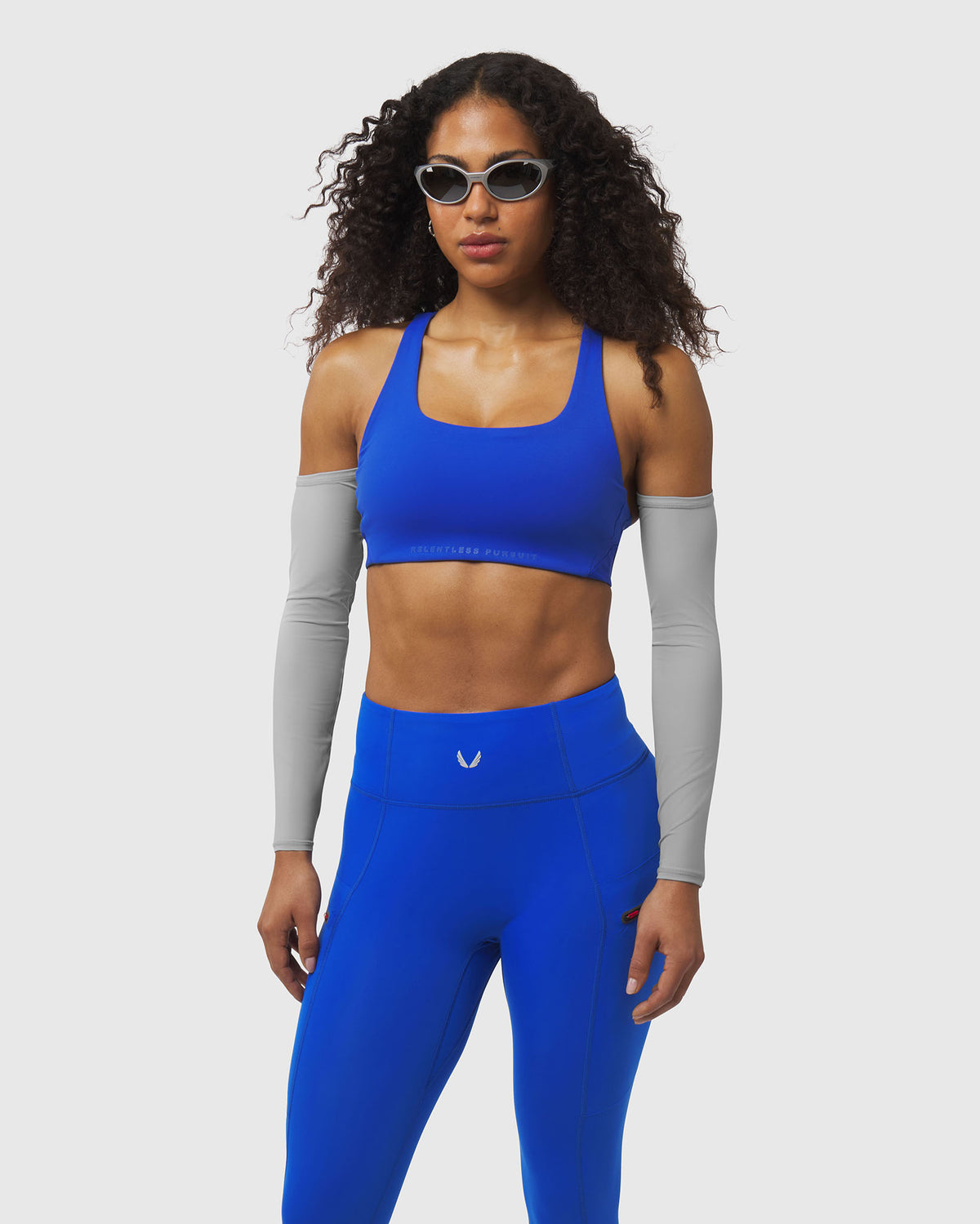 W039. LYCRA® Hybrid Sports Bra - Electric Blue