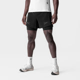 0951. Aerotex™ 4" High Split Liner Short - Black/Black