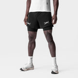 0951. Aerotex™ 4" High Split Liner Short - Black/White