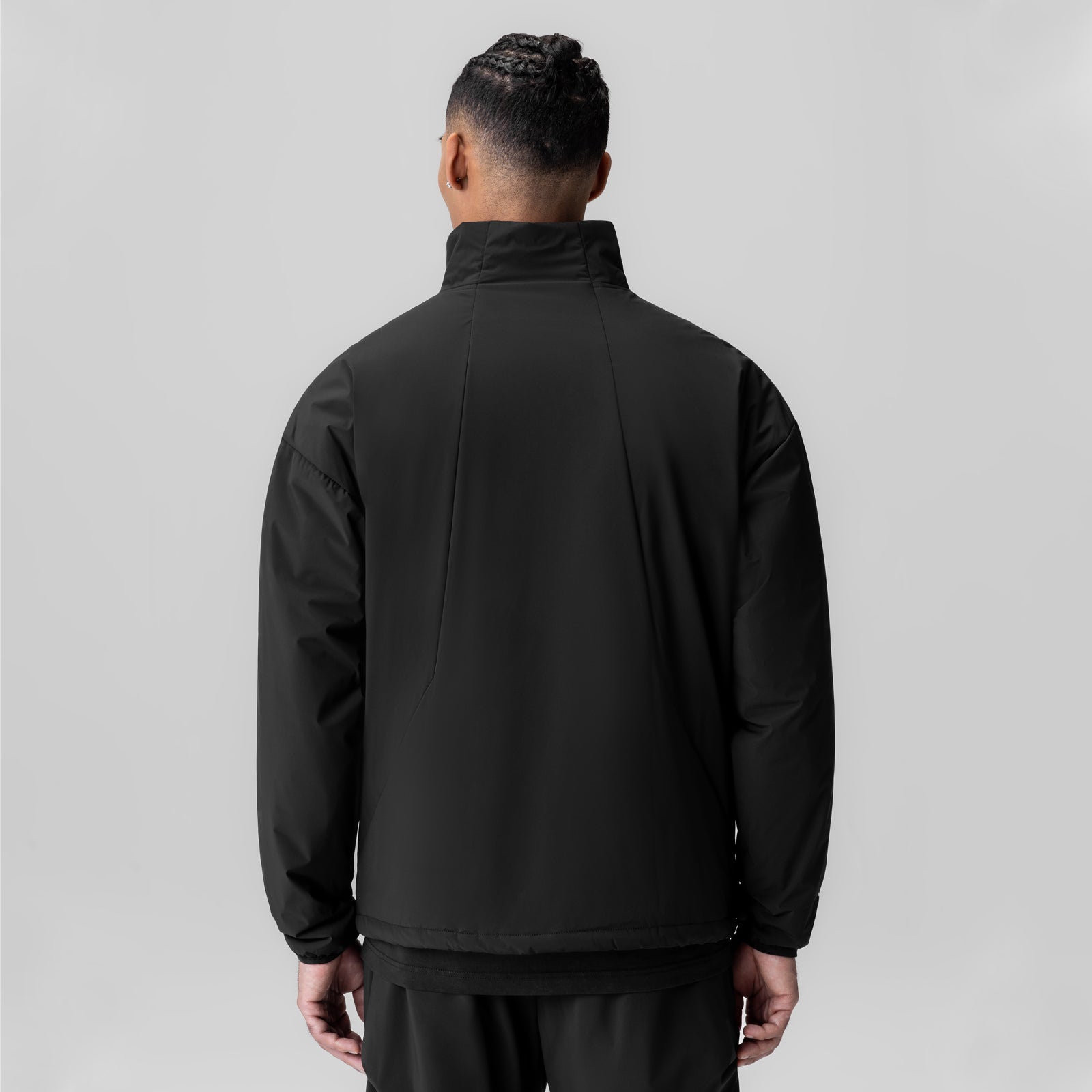 Aerotex PrimaLoft Quarter Zip in black, back view on model