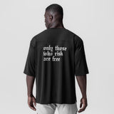 0841. 3D-Lite® 2.0 Lycra® 3/4-Sleeve Oversized Tee - Black "OTWR Block"