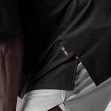 0841. 3D-Lite® 2.0 Lycra® 3/4-Sleeve Oversized Tee - Black "Brush Wings"