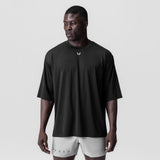 0841. 3D-Lite® 2.0 Lycra® 3/4-Sleeve Oversized Tee - Black "OTWR Block"