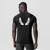 0839. 3D-Lite® 2.0 Lycra® Fitted Tee - Black "Brush Wings"