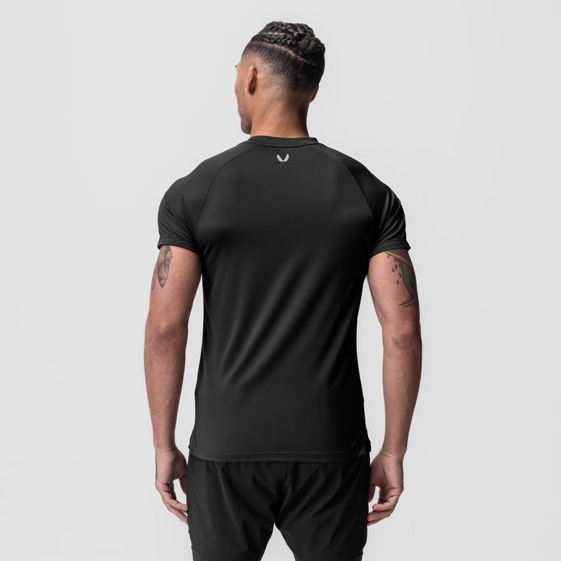 0918. AeroSilver® Fitted Tee - Black "RP"