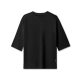1086. Supima® 3/4-Sleeve Oversized Tee - Black