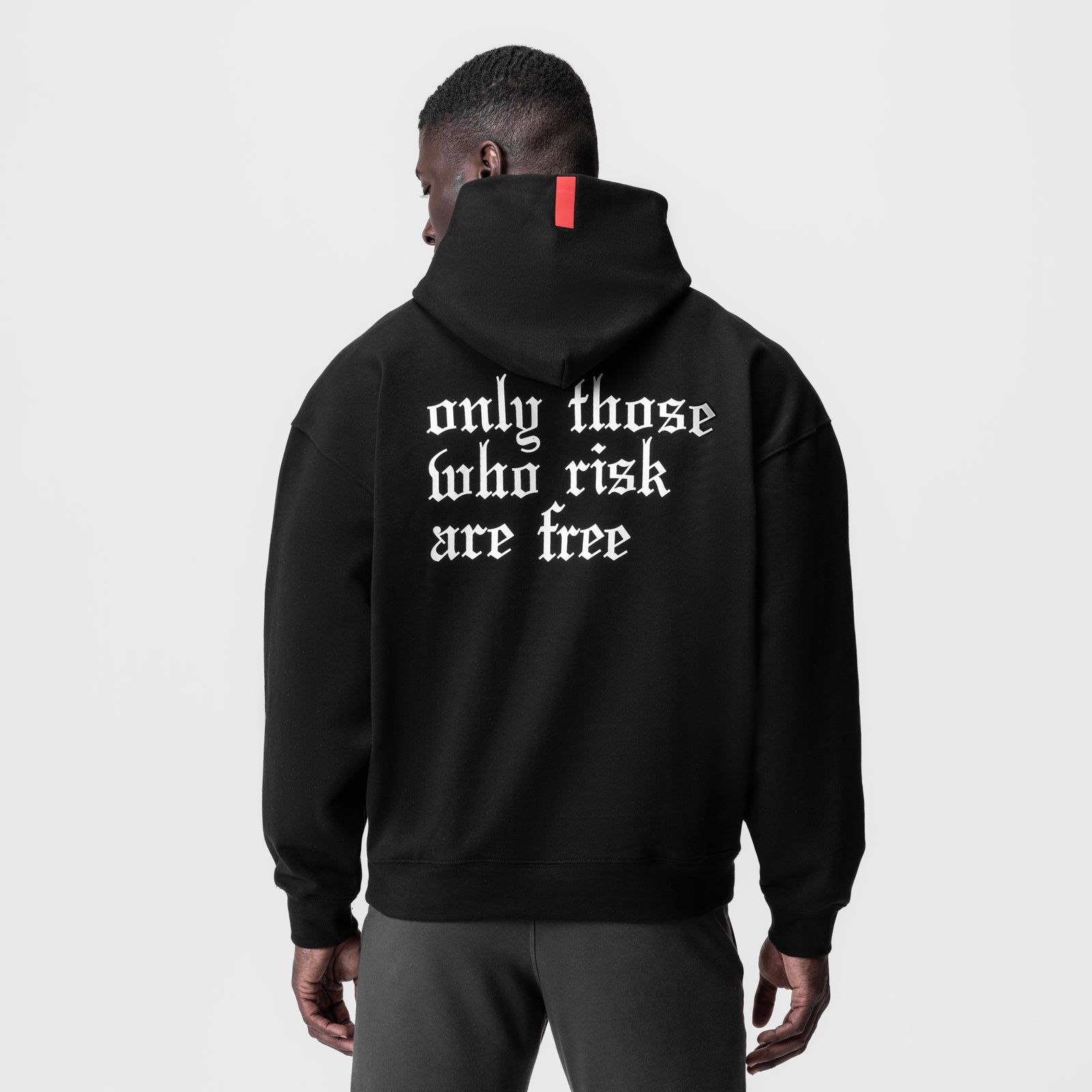 Tech-Terry Zip Pocket Hoodie in black, back view on model
