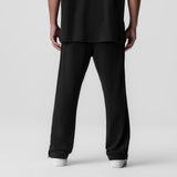 0957. Waffle Knit Relaxed Sweatpant - Black/Black