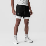 0865. Tetra-Lite® 5" Liner Short - Black "Cyber"/White