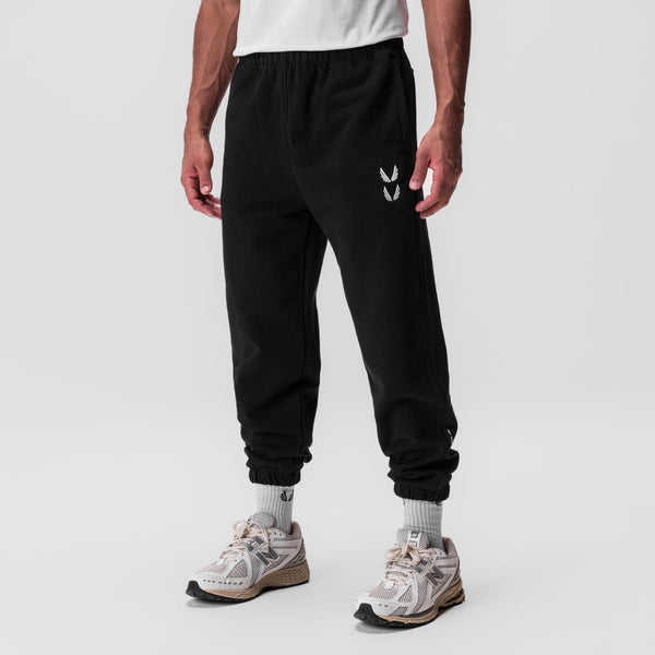 0655. Tech-Terry™ Oversized Sweats - Black "Stacked Wings"