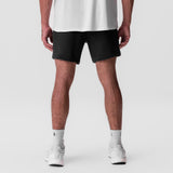 0867. Tech-Terry™ Sidelock Sweat Short - Black "Stacked Wings"