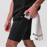 0866. Tetra-Lite® 7" Liner Short - Black/Black/ White "Wings"