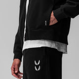 0843. Tech Essential™ Distressed Full Zip Hoodie - Black