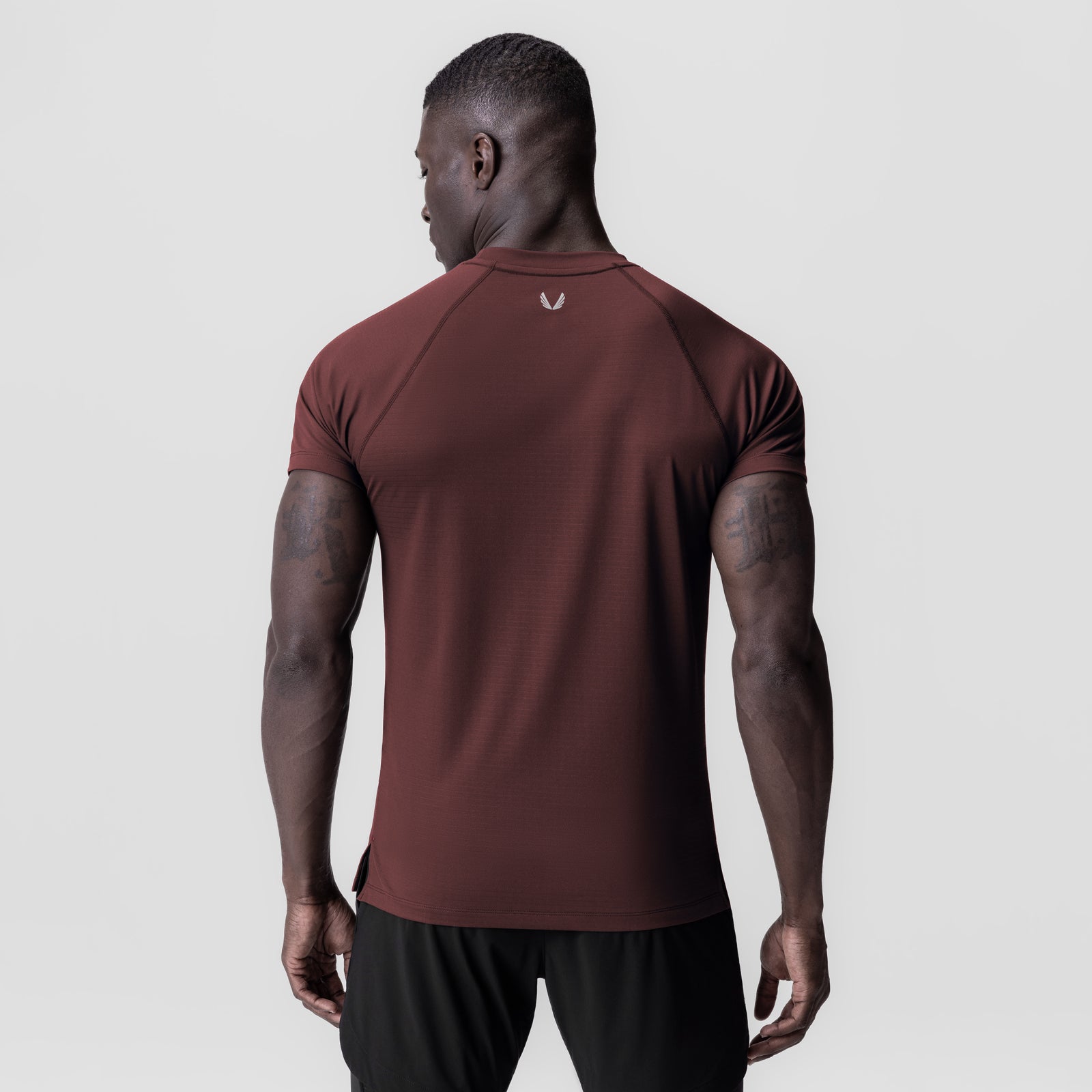 3D-Lite® 2.0 Lycra® Fitted Tee in crimson, back view on model