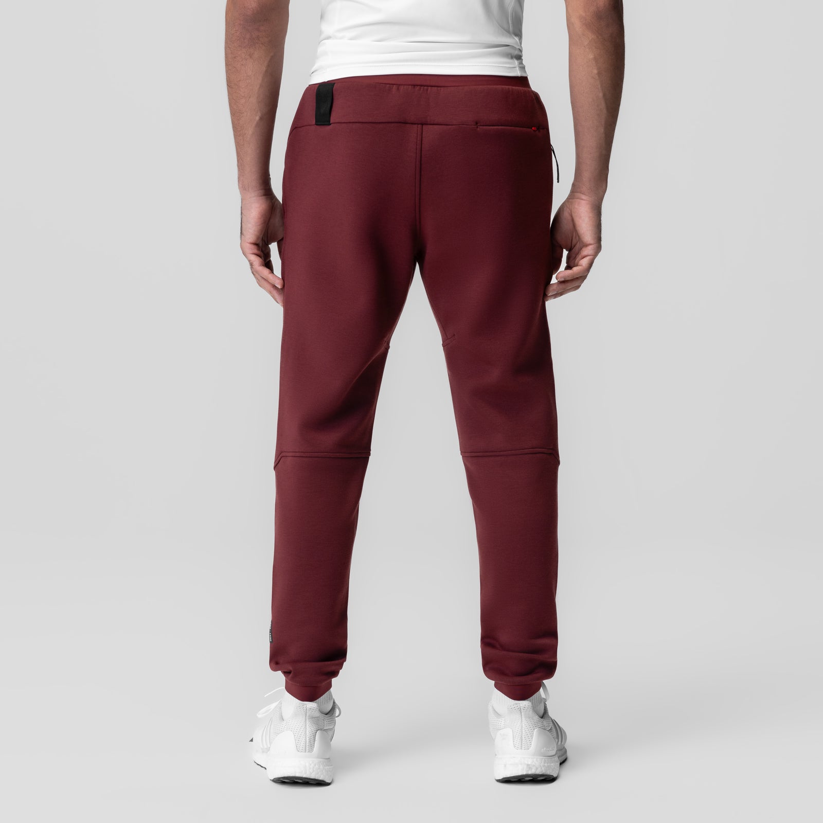 Dri-Core Training Jogger in crimson, back view on model