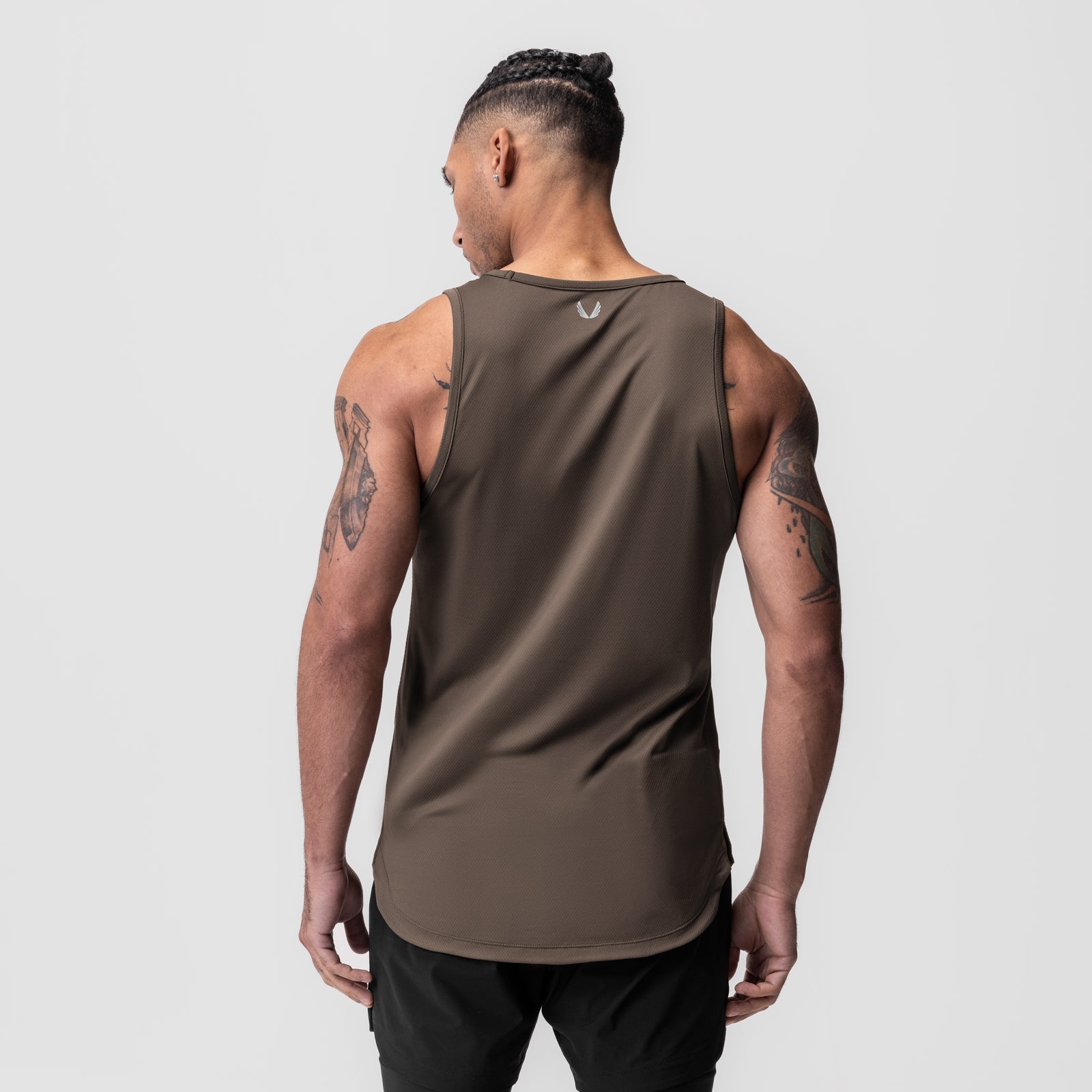 AeroSilver® Tank Top in Deep Taupe, back view on model