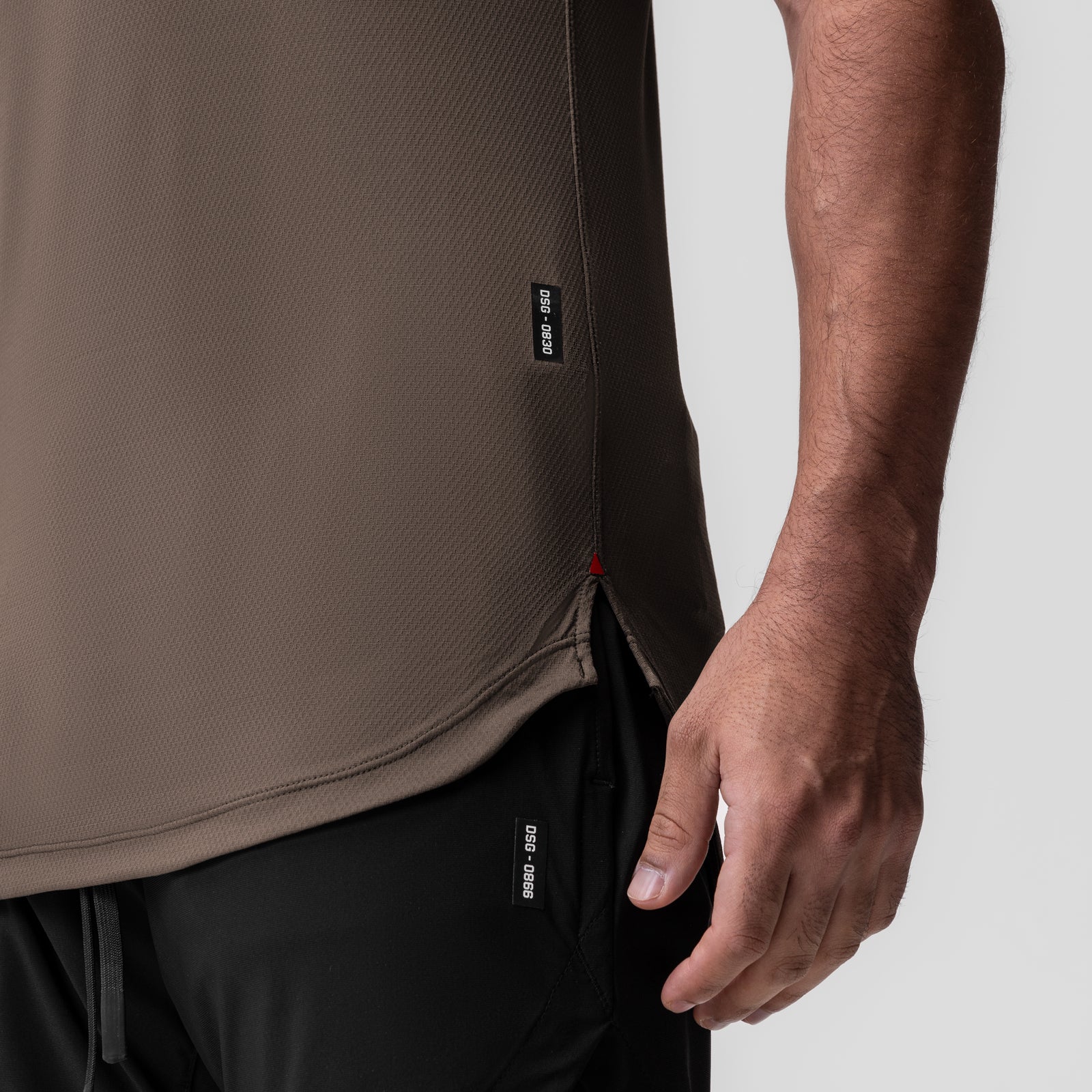 AeroSilver® Tank Top in Deep Taupe worn by model, side view