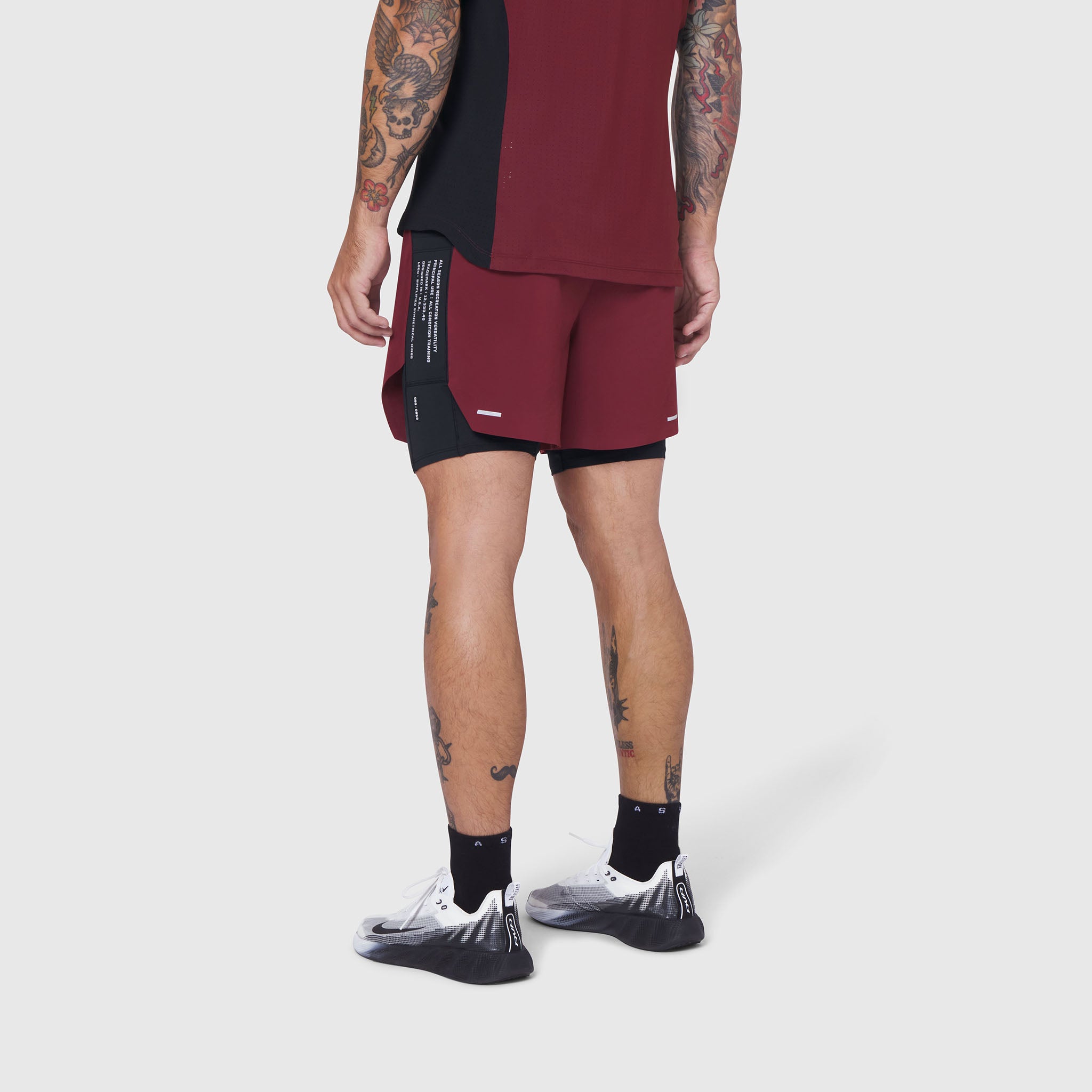 0953. Aerotex™ Hybrid Liner Short - Crimson/Black