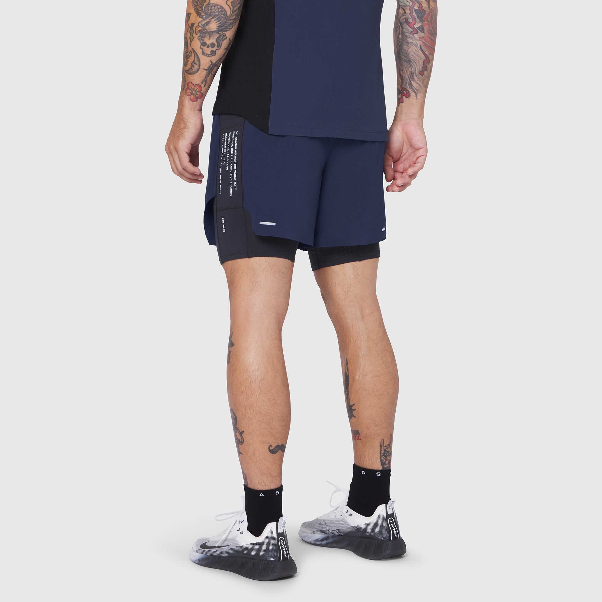 0953. Aerotex™ Hybrid Liner Short - Navy/Black