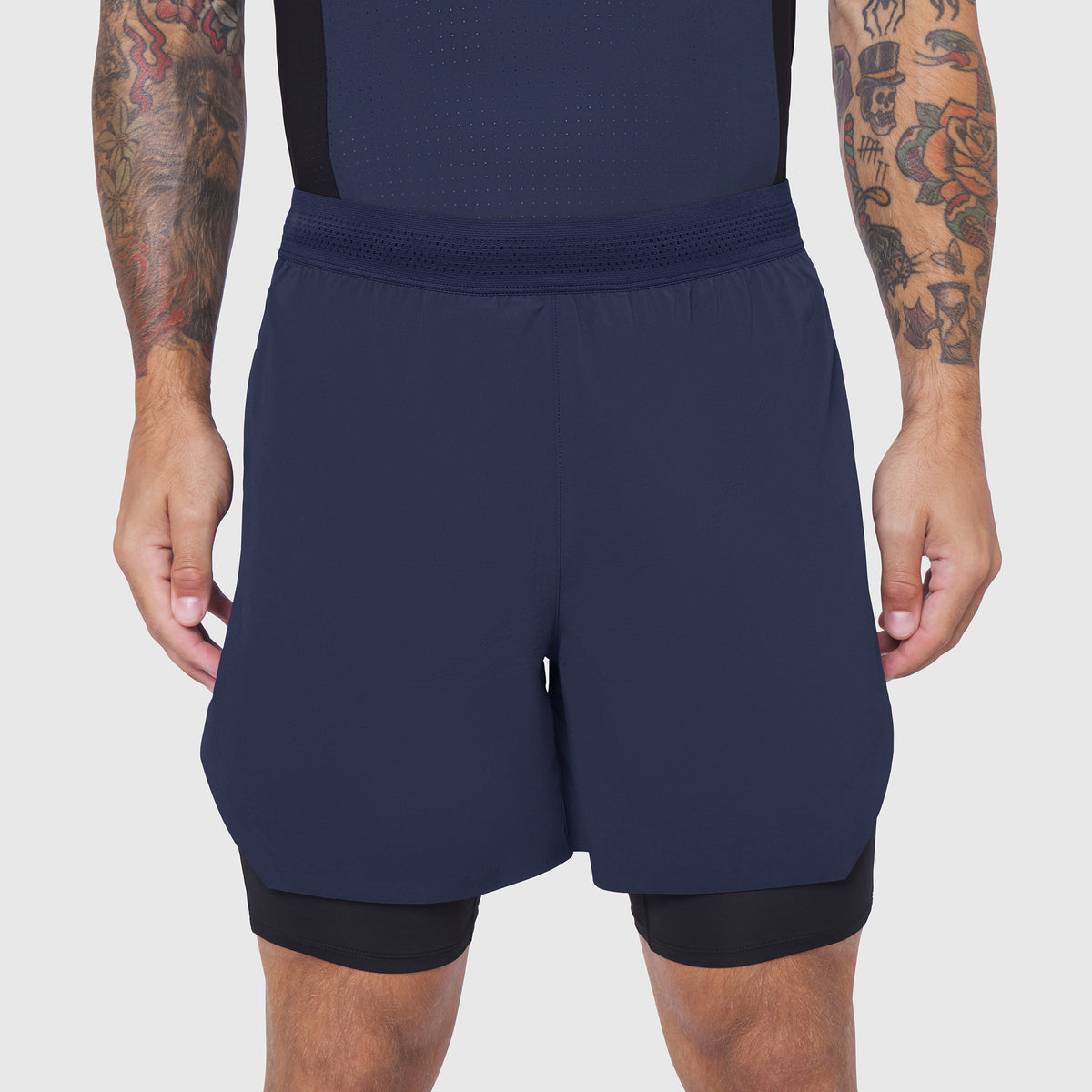 0953. Aerotex™ Hybrid Liner Short - Navy/Black