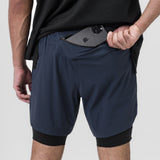0866. Tetra-Lite® 7" Liner Short - Navy "ASRV"/Black