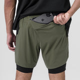 0866. Tetra-Lite® 7" Liner Short - Olive "ASRV"/Black