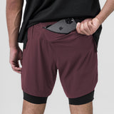 0866. Tetra-Lite® 7" Liner Short - Plum "ASRV"/Black