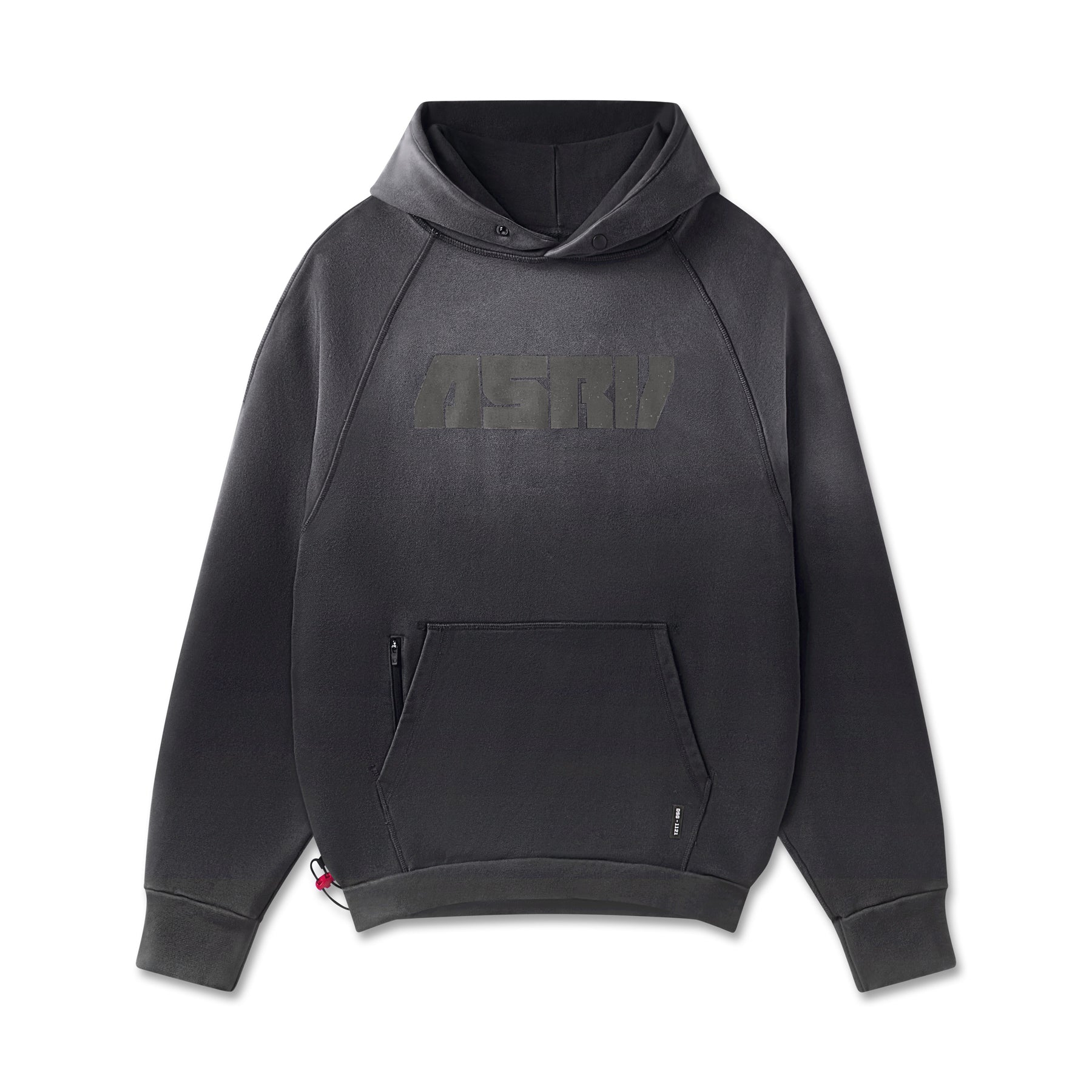 Flatlay of ASRV 1121 Tech-Terry Training Hoodie in black, front view