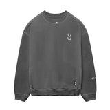 0861. Tech Essential™ Distressed Crewneck - Faded Grey
