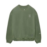 0861. Tech Essential™ Distressed Crewneck - Faded Olive
