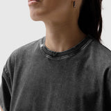 1102. Distressed Relaxed Tee - Black