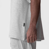 0946. Waffle Knit Oversized Tee - Heather Grey