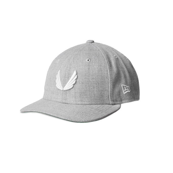 New Era 59Fifty Low Profile Hat - Heather Grey/White “Wings”