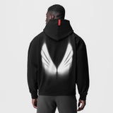 0874. Tech-Terry™ Zip Pocket Hoodie - Black "Signal Lost"